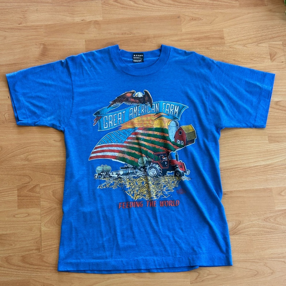 Vintage 80s Fruit of the Loom BEST Blue T-Shirt